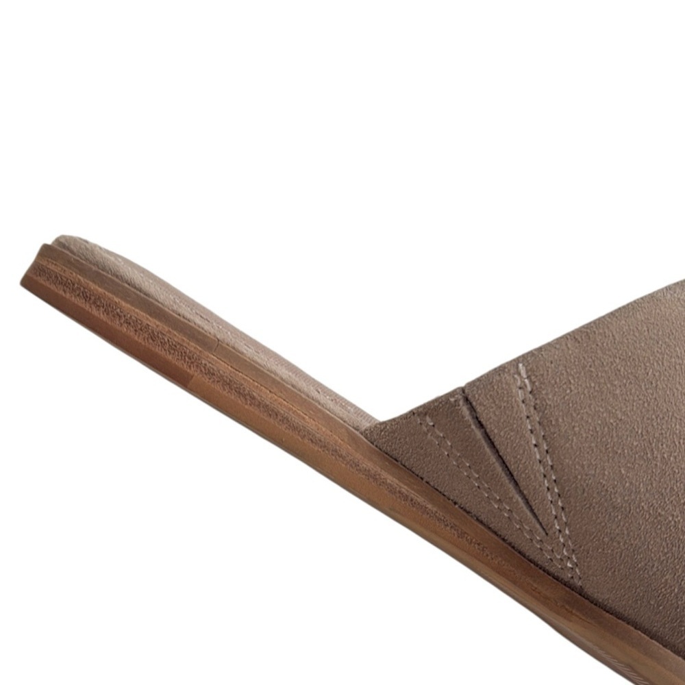 Like New Toms Leather Jade Mule Flats Taupe Size 10 - Picture 5 of 8
